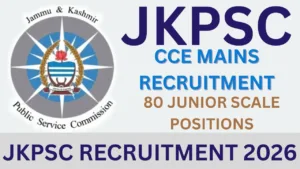 JKPSC RECRUITMENT 2026